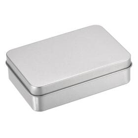 Zaplyte 743151332711 2pcs Metal Tin Box 4.21 Inch X 2.87 1.18 Containers With Lids Silver Tone