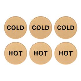 Zaplyte 745060086631 Self Stick Cold/hot Water Labels 3 Pairs/6 Pack Acrylic Round Shape Gold