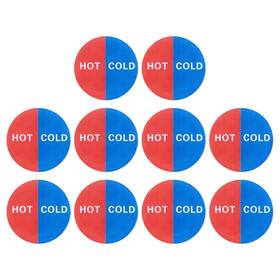 Zaplyte 786527632459 10pcs Self Stick Hot And Cold Water Label Faucets Sinks Multicolor 1.4 Inch Id