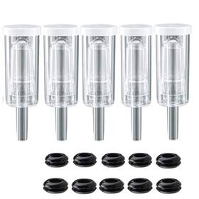 Zazolyne 760701532100 5ct. 3 Piece Airlocks With 10 Grommets Brewing Airlock Kit For