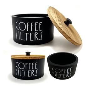 Zcwcfhwl001 Zcblcyj Wooden Coffee Filter Holder With Lid-rustic Storage Container And Dispenser B