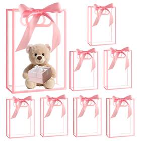 Lpd18-8-26 Zeivvnef 8 Pack Clear Gift Bags With Handles 10.2x7x3.15 Inches Plastic Favo Lpd18-8-26 Zeivvnef 8 Pack Clear Gift Bags With Handles 10.2x7x3.15 Inches Plastic Favo