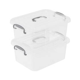 Zerdyne 769891082112 Clear Plastic Storage Boxes With Lid 2-pack Latch Bins 8 L F