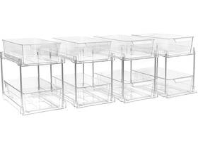 S-zz-4 Zero Zoo 4 Pack 2-tier Bathroom Under Sink Organizers And Storage - Clear Stackable Co