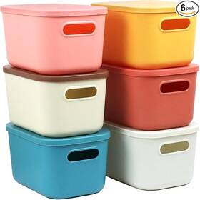 6mstoragebin Zexalor 6pcs Small Storage Bins With Lids Stackable Plastic Organizer Bin Co
