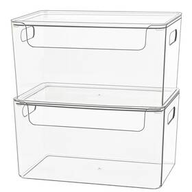 Storagebinc-06 Zexalor Clear Plastic Storage Bin With Lid Stackable Boxes Organizing Fo