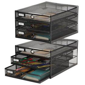 Woo-zhanmai-1144 Zhanmai 2 Pcs Desk Organizer With Drawer Total 6 Tiers Wire Mesh Organizers Woo-zhanmai-1144 Zhanmai 2 Pcs Desk Organizer With Drawer Total 6 Tiers Wire Mesh Organizers