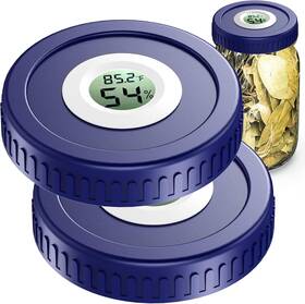 Zhanxubio 768443982764 Airtight Mason Jar Lids Built-in Stash Hygrometer Herb Curing 86mm Blue Zhanxubio 768443982764 Airtight Mason Jar Lids Built-in Stash Hygrometer Herb Curing 86mm Blue
