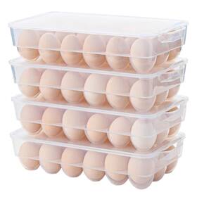 Zhenfan 664918708528 Clear Plastic Egg Holder For Refrigerator Stackable Storage Trays With L
