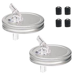 Afeszefffw586 Zihenryda 2 Pack Wide Mouth Pour Spout Lid For Mason Jar Free Flow Silver