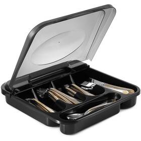 Zilpoo 745839942113 Flatware Plastic Tray With Hinged Lid Kitchen Cutlery And Utensil Holder Org