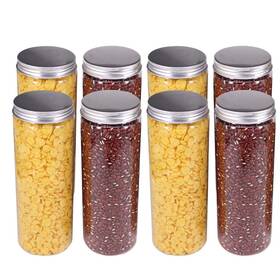 De-pyq-0204-665 Zmybcpack 8 Pack 20 Oz 600 Ml Clear Straight Cylinders Plastic Storage Jars- Wide Ope