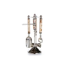 Zodax 721794156666 Inch Mikhola 5-piece Bar Tool Set With Bone Handles Clear Modern