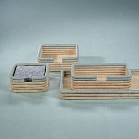 Zodax 721794821397 Laloma Coiled Rattan And Abaca Napkin Holder