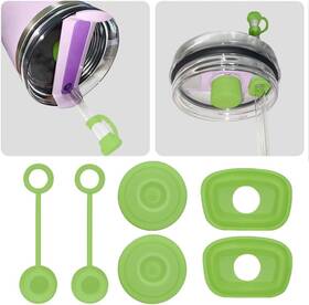 Zvvn 737706913906 Silicone Straw Covers Cap H1.0&2.0 Green 6pc