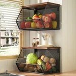 Stackable Fruit Basket For Kitchen Countertop Space Saving, Wall Mounted Mesh.... Fixed Price $54.53.