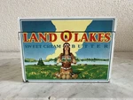 Vintage Land O'lakes Sweet Cream Butter Metal Recipe Box Maiden Mia. Fixed Price $13.50.