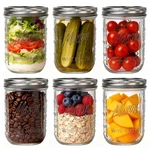Wellife 6-PACK Mason Jars 16 Oz With Lids Wide Mouth Glass Medium, Clear. Fixed Price $31.70.