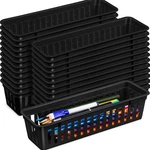 Domensi 24 Pack Slim Plastic Storage Baskets Tray For Organizing 10.25X3.25X2.... Fixed Price $40.17.