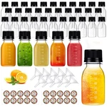 100 Pcs 2 Oz Plastic Juice With Caps, Clear Ginger Shots Bottles.... Fixed Price $51.52.