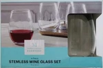 New Martha Stewart Everyday 4-PIECE Stemless Wine Glass Set 19 Oz Box. Fixed Price $29.99.