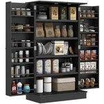 Homcom 41" Kitchen Pantry Storage Cabinet, Freestanding With. Fixed Price $195.17.