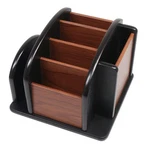 Coideal Remote Control Holder Caddy - Wooden 6 Compartments, Brown & Black. Fixed Price $38.76.