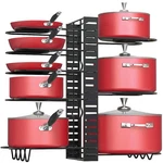 Podxco Pot And Pan Organizer For Under Cabinet, 8 Tiers Adjustable Organi.... Fixed Price $25.87.