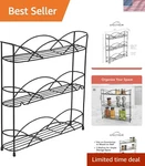 Spectrum 3 Tier Spice Rack Organizer - Elegant Black Wire For Kitchen Storage. Fixed Price $31.99.