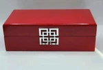 Galt International Lacquer Covered Wooden Hinged Jewelry Armoire Box 9.75"L. Fixed Price $34.95.