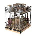Rev-a-shelf 9" Pullout Organizer For Cabinets, Tier Upright Shelf, 5WU2-3N1-1. Fixed Price $141.99.