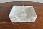 6" Coastal Nautical White Ceramic Dennis East Seashell Beach House Napkin Holder. Fixed Price $19.99.