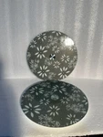 Temptations Classic 12" Tempered Glass Lazy Susan In Black Piece Set Open Box. Fixed Price $15.99.
