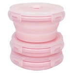 Ccyanzi 3PIECE Round Collapsible Bowl With Lids Silicone Food Storage Contain.... Fixed Price $23.44.