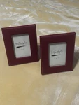 Nib Set 2 Home Accents Lifestyles Photo Frame 4X6 Faux Red Leather Open Box. Fixed Price $29.99.