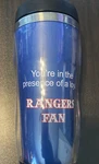 Tree-free Greetings Rangers Fan Baseball Travel Mug, Stainless Lined Gift New. Fixed Price $9.99.