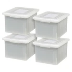 Iris Usa Plastic Organizer With Lids For Letter/legal File, 4 Pack (open Box). Fixed Price $44.09.