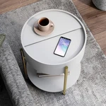 Haft 19 3/4"W White 1-SHELF End Table With Hidden Storage. Fixed Price $249.91.