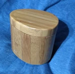 Totally Bamboo Oval Salt Box Brown Magnetic Lid Freestanding 20-2085. Fixed Price $10.00.