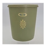 Tupperware Tea Canister Green Starburst 7.5 Cup Plastic W/ Lid 807-6. Fixed Price $12.99.