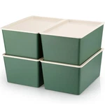 Menkxi 4-PACK Stackable Plastic Storage Bins With Lids 10.6"X7.5"X4.7". Fixed Price $69.52.