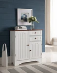 Kings Brand Furniture White / Walnut Finish Wood Kitchen Storage Buffet Cabinet. Fixed Price $135.99.