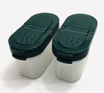 Tupperware 1843-17 & 1843-27 Lot Of Clear Spice Container W/ Green Lid. Fixed Price $8.50.