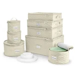 Sorbus China Storage Containers (quilted) - Glass & Dish Organizers. Fixed Price $73.99.