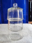 Indiana Glass Staxet 3 Tier Stacking Candy Storage Dish 9" W/lid. Fixed Price $12.95.