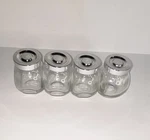 Ikea Clear Glass Kitchen Storage Jars Set Of 4 Round With Lids 3.5IN. Fixed Price $15.39.