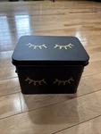 Aq Matte Black Gold Metal Storage Tin Box Removable Tray First Aid. Fixed Price $20.00.