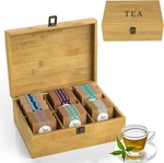 Tea Organizer Box Food Safe Chemical Free Bamboo Wood Storage Chest Big, Tall.... Fixed Price $46.79.