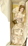 Franklin Heirloom Dolls Gibson Girl Bride 23" Bisque Porcelain Coa Stand. Fixed Price $74.02.