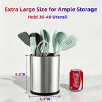 LIBODOUR360ROTATING Kitchen Utensil Holder Stainless Steel Compartment Silvery. Fixed Price $29.89.